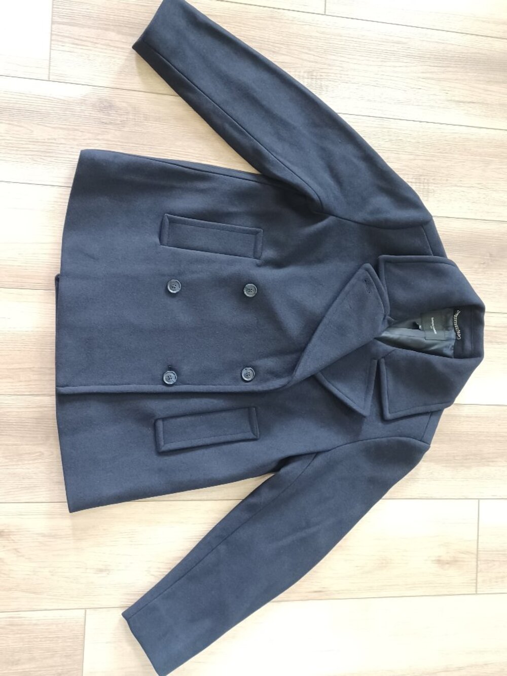 Banana Republic Factory Wool-Blend Peacoat size M Navy - Picture 4 of 13